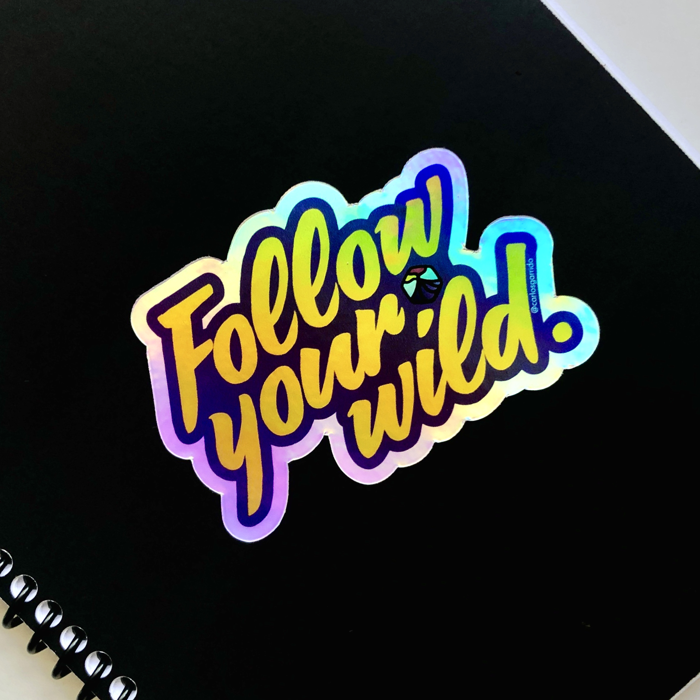 Follow Your Wild Holographic Travel Sticker
